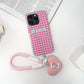 Cute Checkered Case with Heart Strap