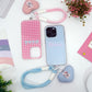 Cute Checkered Case with Heart Strap
