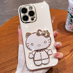 iPhone - Mirror Kitty Stand Case