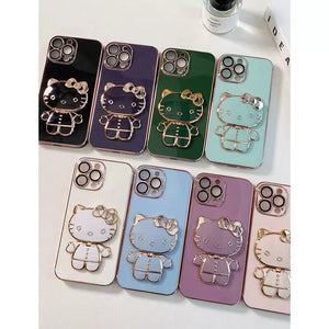 iPhone - Mirror Kitty Stand Case