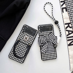 Galaxy Z Series - Houndstooth Camellia Phone Case