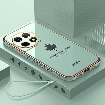 Electroplating Maple Leaf case With Lanyard Case