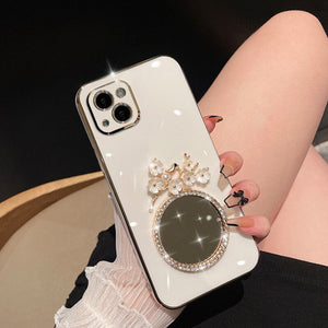 Flowers Glitter Mirror Plating Phone Case