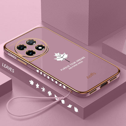 Electroplating Maple Leaf case With Lanyard Case